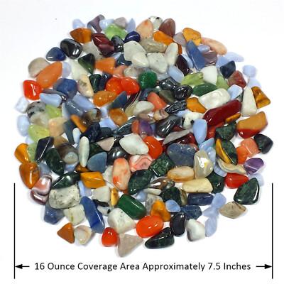 Mixed Agate, Quartz, & Jasper Tumbled Polished Crystal Stones, 8 to 16 oz Lots