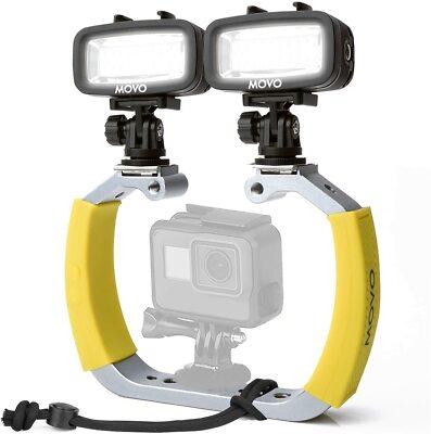 Movo Underwater Scuba Diving Rig Bundle with 2 Waterproof LED Lights for GoPro