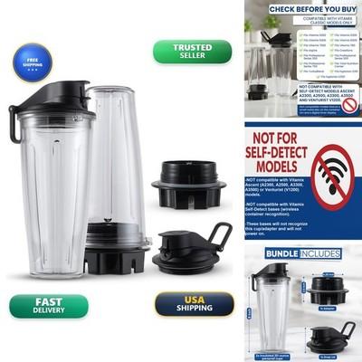 MRX Solutions Personal Cups Adapter Fits Vitamix Classic 5200-780 + Two 20-oz