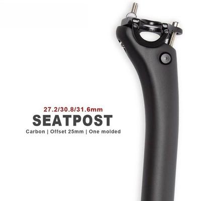 MTB Bicycle Carbon Seatpost 25.4/27.2/31.6mm Offset 25mm Road Bike Seat Tube