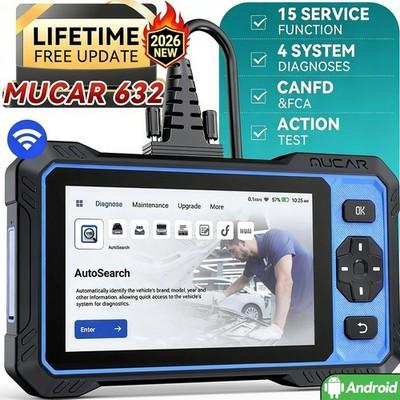 MUCAR 632 Auto Diagnostic Tool OBD2 Scanner ABS SRS EPB AI CANFD FCA Code Reader
