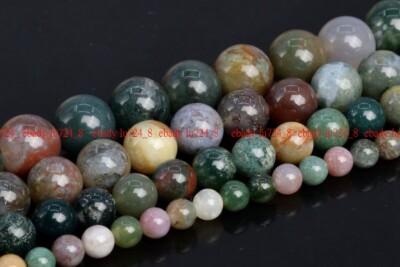 Natural Indian Agate Beads Round Loose Beads 4mm 6mm 8mm 10mm 12mm 15inch