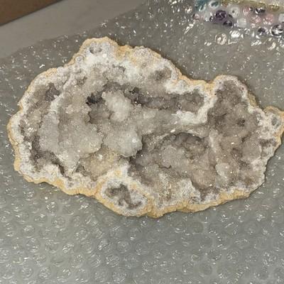 Natural Quartz Druzy Crystal Geode Mineral Specimen Display Piece