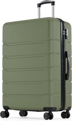 Navy Blue 28" Expandable Checked Luggage with Spinner Wheels & TSA Lock