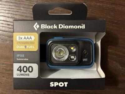NEW Black Diamond Spot 400 Lumens Blue Headlamp - Dual Fuel Flashlight IPX8