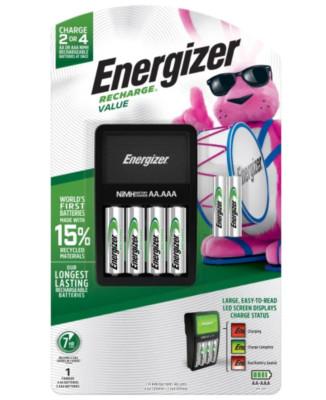 NEW Energizer NiMH Battery Charger 4 AA & 2 AAA Rechargeable Batteries Value Kit