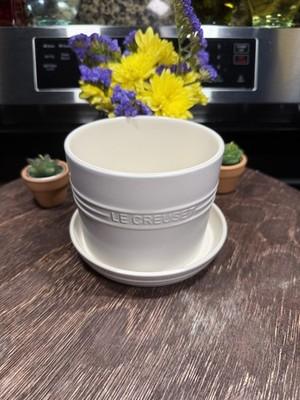 New In Box Le Creuset Herb Planter Bowl And Saucer Matte White Stoneware