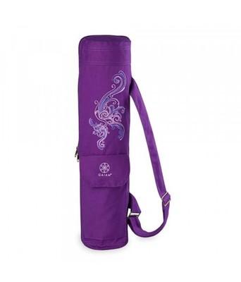 NEW NWOT Gaiam Embroidered Yoga Mat+ Bag Purple Zip Flower Gym Adjustable Strap