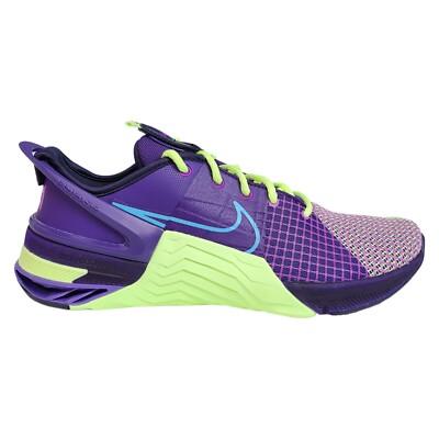 Nike Mens 9 10 Metcon 8 Flyease AMP Training Gym Shoes Purple Green FD0457-500