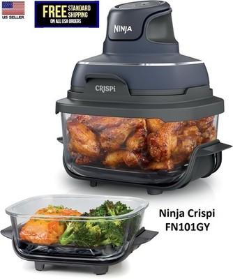 Ninja Crispi 4-in-1 Portable Glass 4QT Air Fryer Cooking System FN101GY 450°F