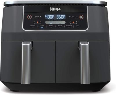Ninja DZ201 Foodi 8 Quart 6-In-1 Dualzone 2-Basket Air Fryer with 2 Independent
