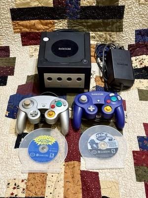 Nintendo GameCube DOL-001 Black Bundle with Controllers, Games, and Cables!