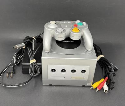 Nintendo Gamecube Platinum Silver DOL-101 Console w/ Cords + Controller Tested