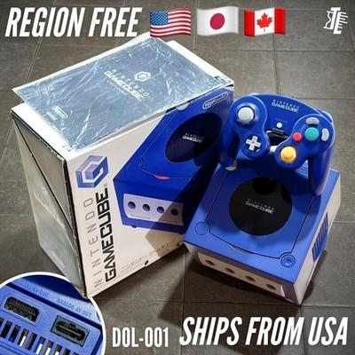Nintendo Indigo GameCube System CIB DOL-001 REGION FREE Console Purple CLEAN