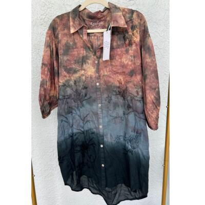 NWT Anthropologie Kyla Seo Gradient Embroidered Women's Long Shirt - Size Small