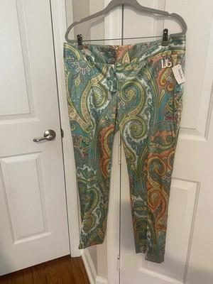 NWT Dolce And Gabbana Stretch Satin Paisley Pants Size 48 $1290
