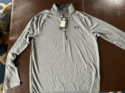 NWT Under Armor Performance HeatGear quarter zip pullover gray Medium