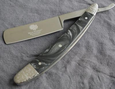 OG Vintage Shaving Straight Razor Chrome Finish Black Pearl Handle Sharp Barber