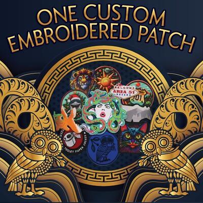 ONE Custom Patch - 2" up to 11" - Up to 10 Colors - Embroidered Applique Patch