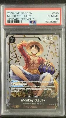 One Piece PSA 10 Monkey. D. Luffy 075 Tin Pack Set