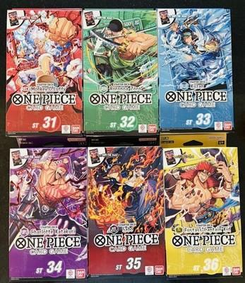 One Piece TCG Starter Deck Bundle ST-31 32 33 34 35 36 Sealed Box Lot Of 6