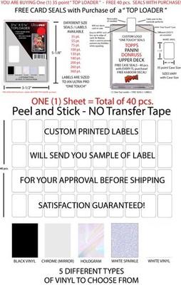 ONE TOUCH STICKERS CUSTOM LABELS PANINI - TOPPS - DONRUSS - UPPER DECK 9 SIZES