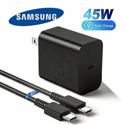Original Samsung Galaxy 45W USB-C Super Fast Charging Wall Charger + 6ft Cable