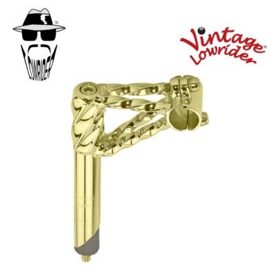 ORIGINAL VINTAGE LOWRIDER BICYCLE DOUBLE TWISTED LOWRIDER STEM 22.2MM IN GOLD.