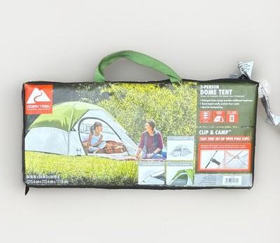 Ozark Trail 3-Person Dome Tent 84x84x44 Green/Gray w/ Carrying Case