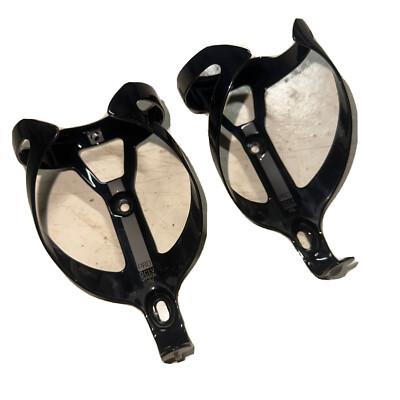 Pair (2) Bontrager Pro Water Bottle Cages Carbon Gloss Black Bike Bicycle OCLV