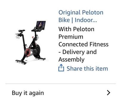 Peloton Bike Exercise Bike Touchscreen Magnetic Resistance Black Bottle Holder