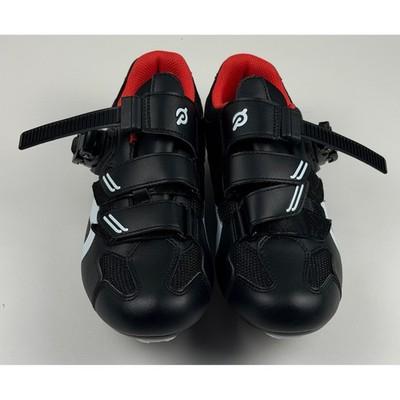 Peloton Cycling Shoes Black White Red Cleats Mens 6.5 Women's 8 EU 38