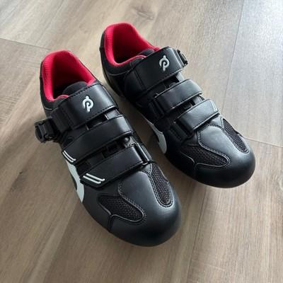 Peloton Cycling Shoes Size 40 - Women Size 9 - Men Size 7 With Cleats Black Red