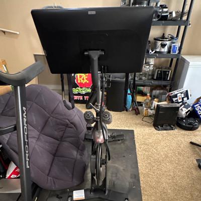 Peloton Upright Exercise Bike w/ Touchscreen Display, Black/Red
