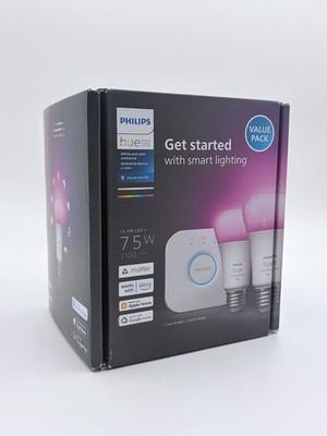 Philips HUE 75W White &Color Ambience Starter Kit E26 2-Pack. - New Sealed