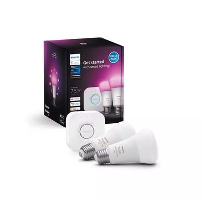 Philips HUE 75W White &Color Ambience Starter Kit E26 2-Pack. - New Sealed