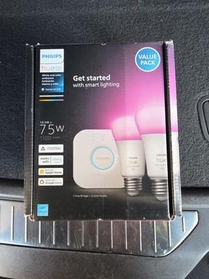Philips HUE 75W White &Color Ambience Starter Kit E26 2-Pack NEW SHIPPING