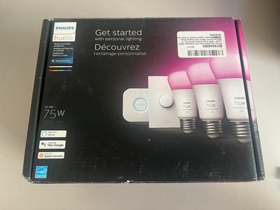 Philips Hue White & Color Ambiance E26 Starter Kit - with Bulbs, Bridge, Button