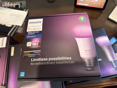 Philips Hue White Color Ambiance Starter Kit E26 3 Bulbs Bridge Smart Lights New