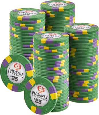 Phoenix 10g Real Clay Poker Chips Set - 100-Pack for Texas Holdem & Blackjack
