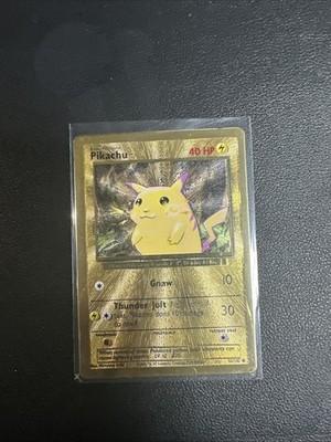 Pokemon 2021 Celebrations Pikachu Gold Metal Promo Card #58/102