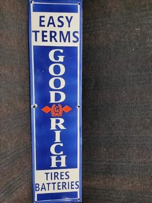 Porcelain Goodrich Tires Enamel Metal Sign Plate Size 40" x 10" Inches