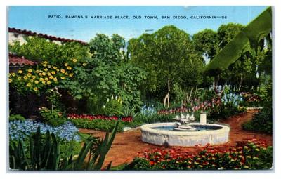 Postcard: PATIO, RAMONA'S MARRIAGE PLACE, OLD TOWN, SAN DIEGO, CALIFOR