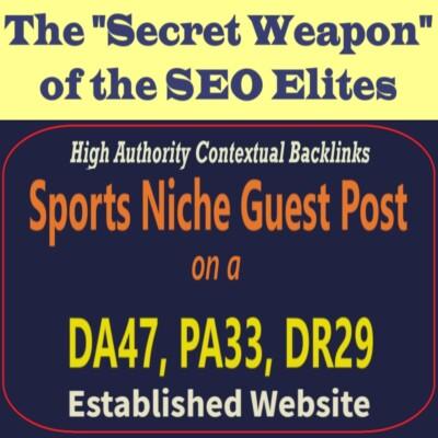 Premium SEO Guest Post on my DA40+ Sports Blog with Dofollow backlink