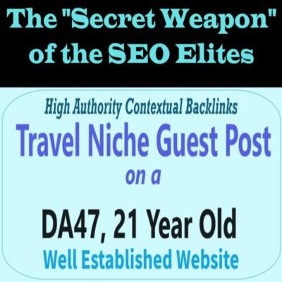 Premium SEO Guest Post on my DA40+ Travel Blog with Dofollow backlink