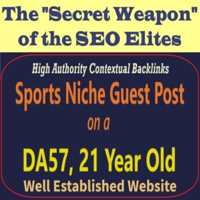 Premium SEO Guest Post on my DA50+ Sports Blog with Dofollow backlink