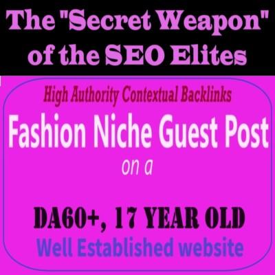 Premium SEO Guest Post on my DA60+ Fashion Blog with Dofollow backlink