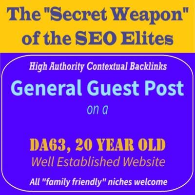Premium SEO Guest Post on my DA60+ General Blog with Dofollow backlink