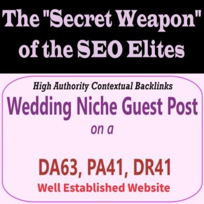 Premium SEO Guest Post on my DA60+ Wedding Blog with Dofollow backlink