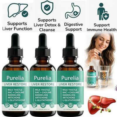 Purelia Liver Restore, Complete Liver Support Supplement with Milk Thistle, Dand
